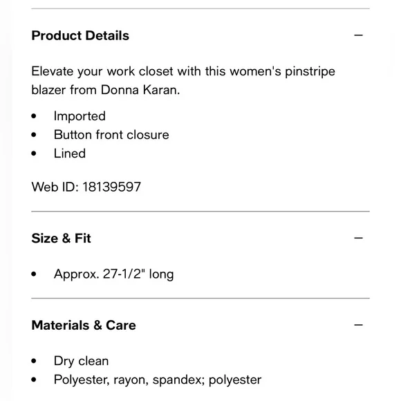 NWT 💎 Donna Karan pinstripe blazer - Picture 5 of 9